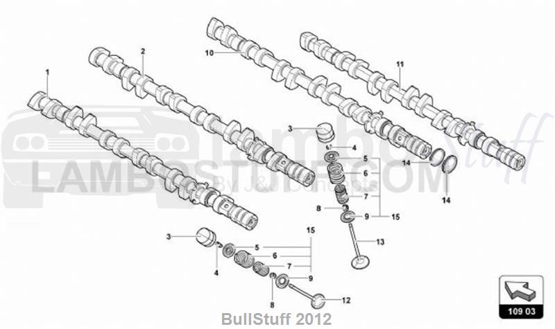 2016 Lamborghini AVENTADOR SV LP750-4 ROADSTER JAPAN CAMSHAFT, VALVES (109.03.00)